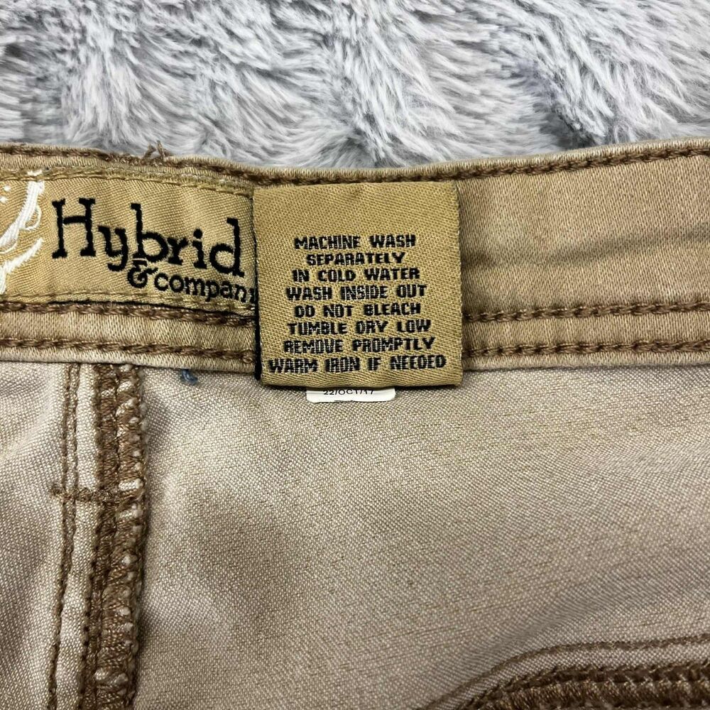 Hybrid & Company Pants Women 22 Bootcut Stretch Khaki Tan Cotton Blend Casual - Picture 5 of 8
